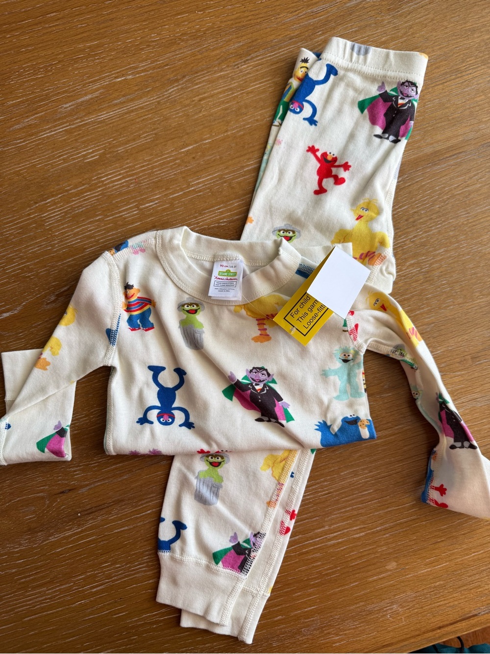 Hanna Andersson Cream Sesame Street Character Pajama Set